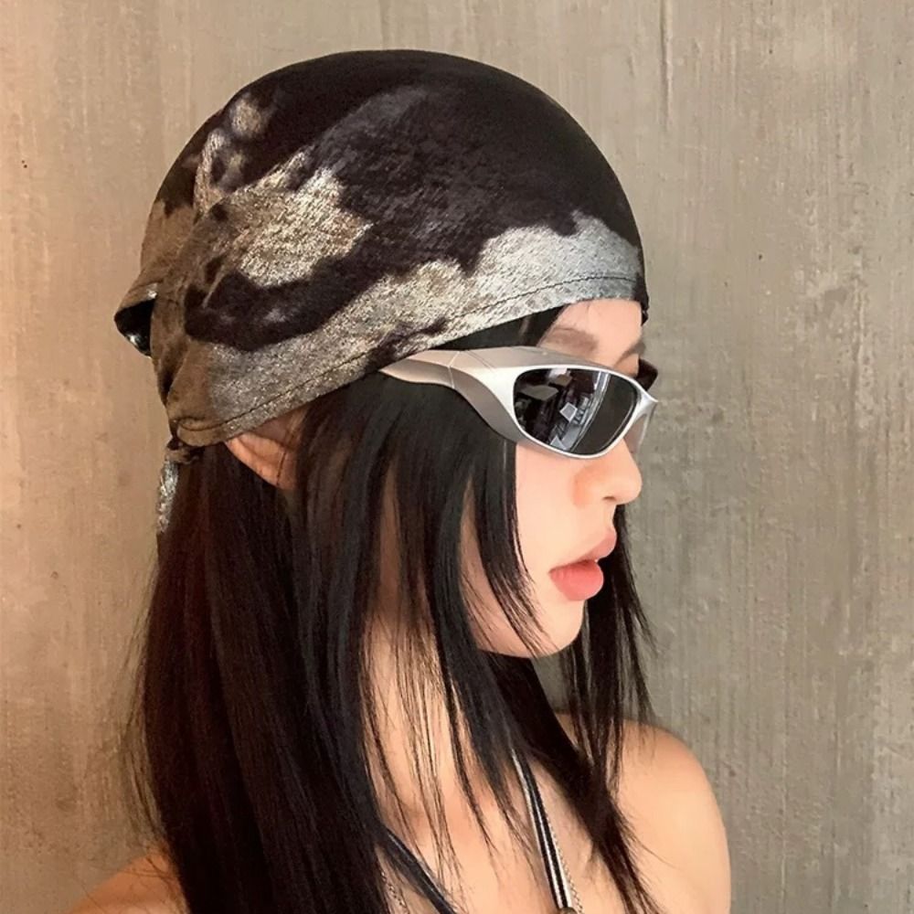Écharpe de cheveux de luxe carrée style Hip Hop, respirante et polyvalente, châle doux, bandana punk, protection solaire