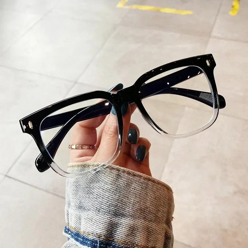 Lunettes de myopie anti-lumière bleue à monture carrée pour hommes et femmes, lunettes de protection des yeux, lunettes optiques, lunettes moins, mode rétro