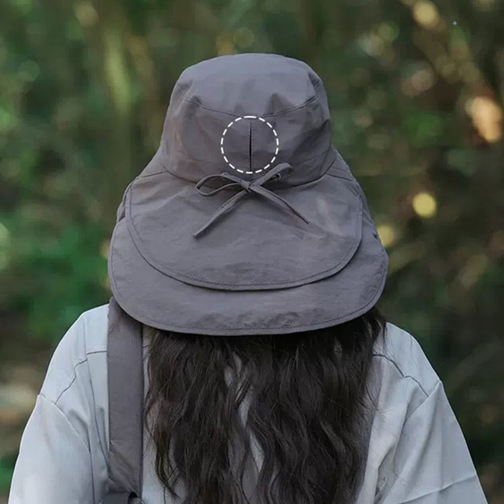 Chapeau de soleil réglable pour femme, à large bord, protection UV, chapeau de pêcheur avec protection du cou, idéal pour l'été