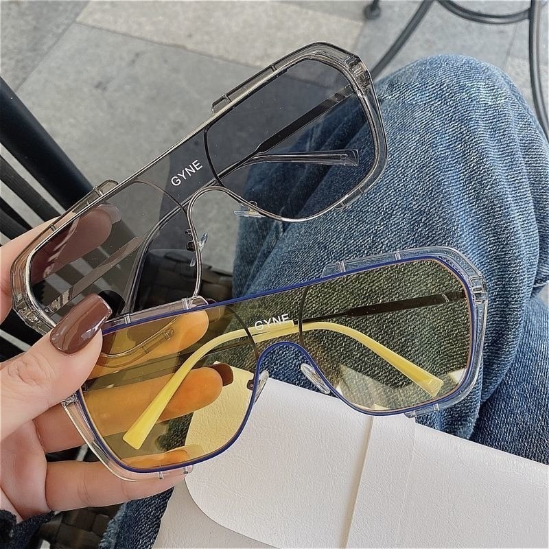 Lunettes de soleil carrées à grande monture pour femmes