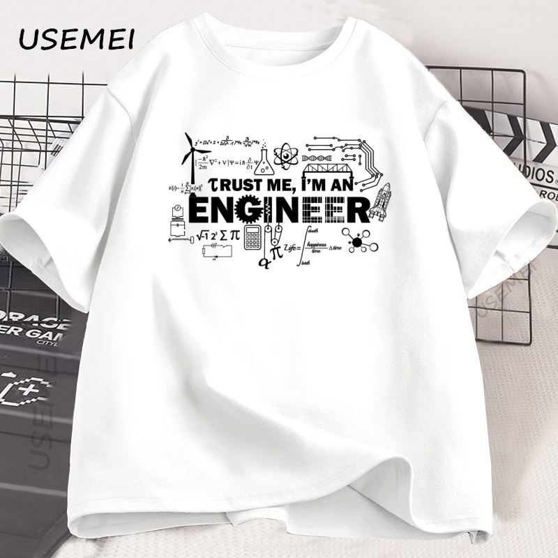 T-shirt homme Faites-moi confiance, je suis un ingénieur T-shirt coton homme travail T-shirt été couverture en coton col rond manches courtes homme vêtements