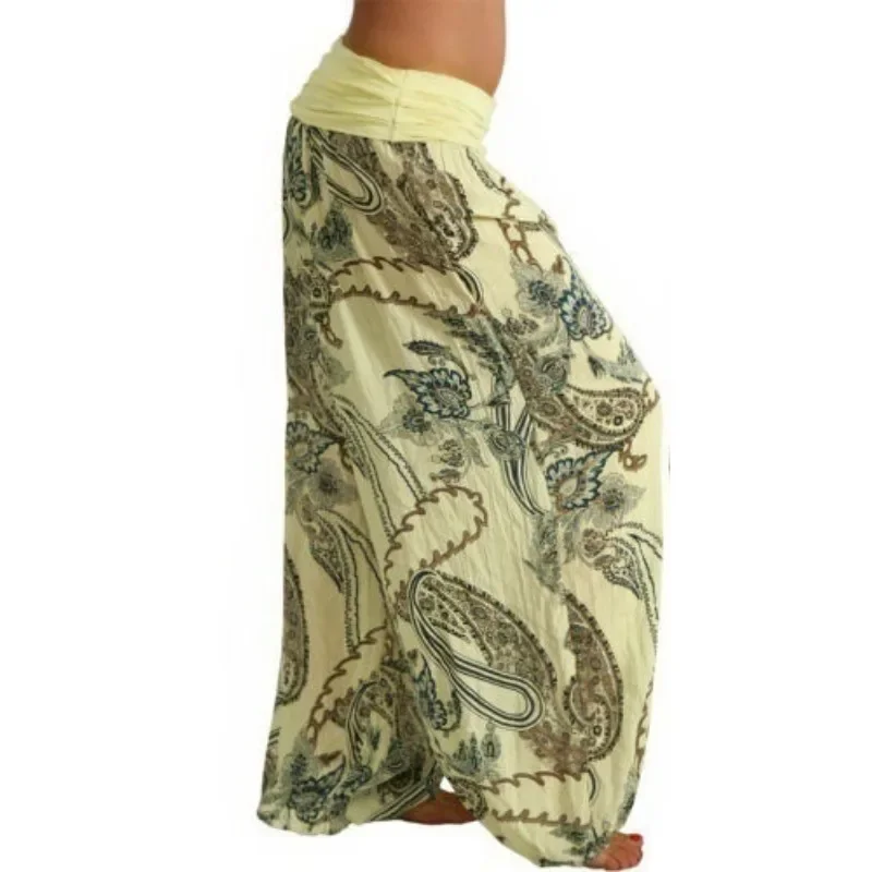 Pantalon large imprimé pour femme, pantalon long décontracté, à la mode et artistique, pantalon rétro Harlan, adt