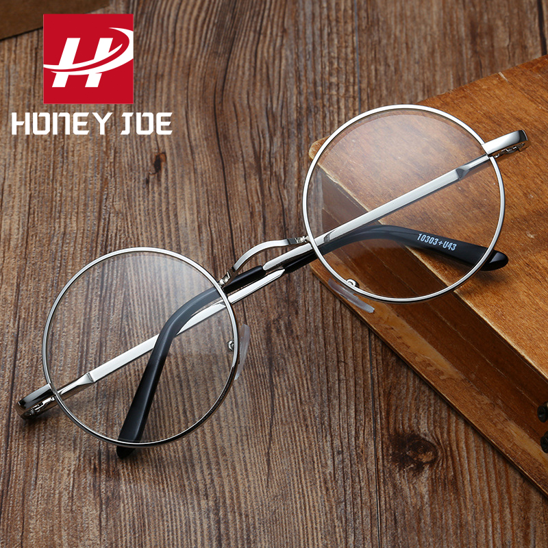 Lunettes d'ordinateur de jeu rétro Vintage pour femmes et hommes, monture métallique Anti-lumière bleue, verres transparents, cercle rond