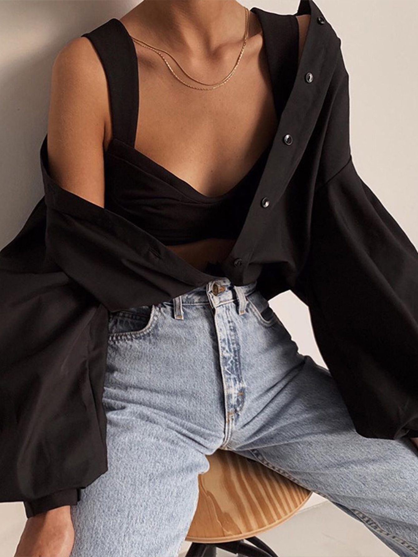 Chemisiers et chemises sexy pour femmes, hauts élégants pour les soirées d'été, vêtements pour femmes, chemise blanche et noire, style décontracté, coupe ample, manches longues.