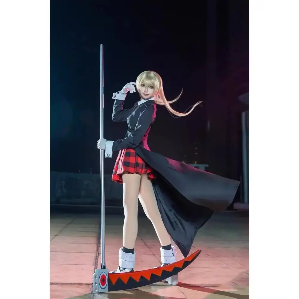 Costume de cosplay Maka Albarn, anime Soul Eater, pour femmes adultes, comprenant jupe, gants et uniforme, tenue de jeu de rôle pour fête d'Halloween.