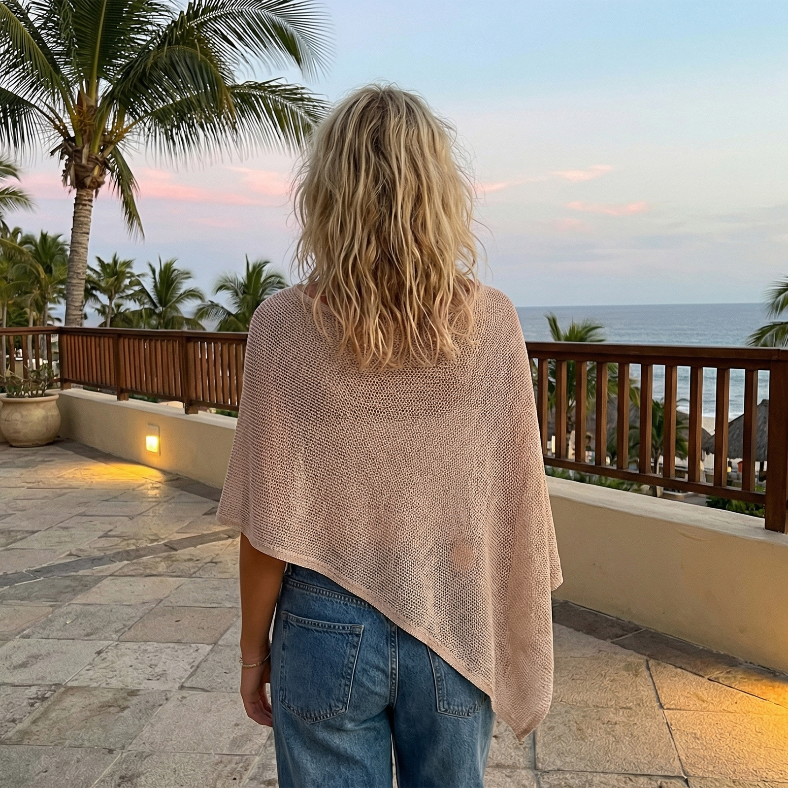 Châle tricoté pour femme, couleur unie, transparent, coupe ample, poncho enveloppant, hauts d'été et d'automne, streetwear