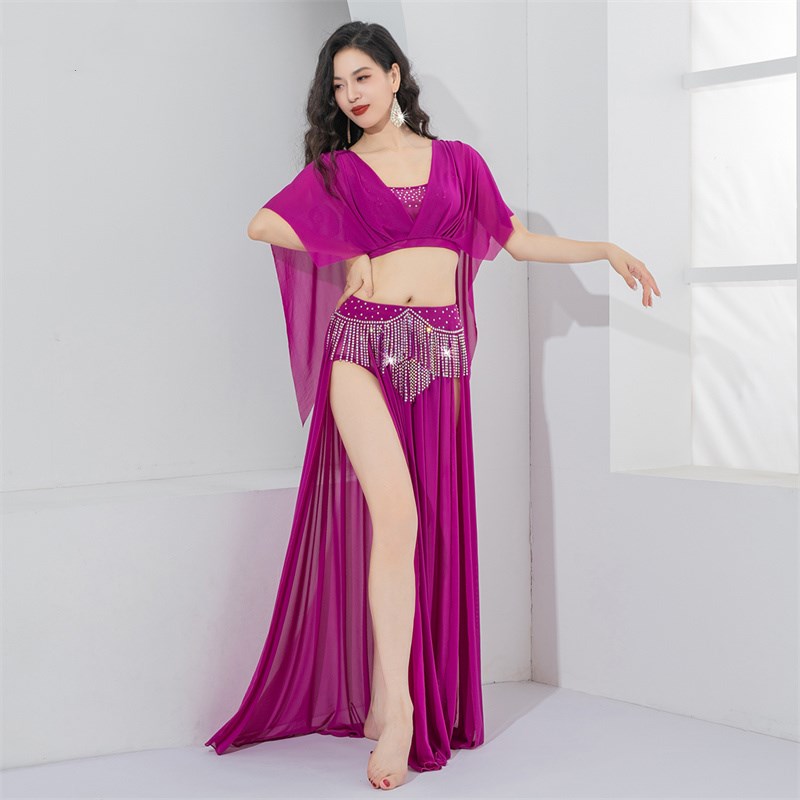 Costume de danse du ventre à franges de luxe, cadérines de danse arabe, jupe sexy en biscuits, tenue financière, compétition brillante, Rotterdam, 2 pièces
