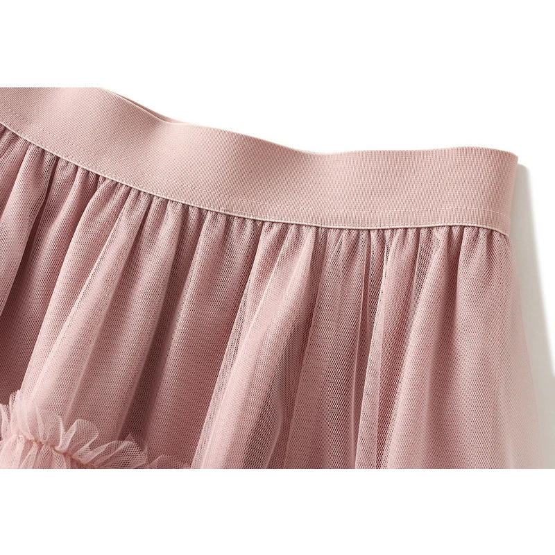 Jupe Maxi en Tulle à Plusieurs Niveaux pour Femme, Longue en Maille Rose, Taille Haute, Élégante, Nouvelle Collection 2024