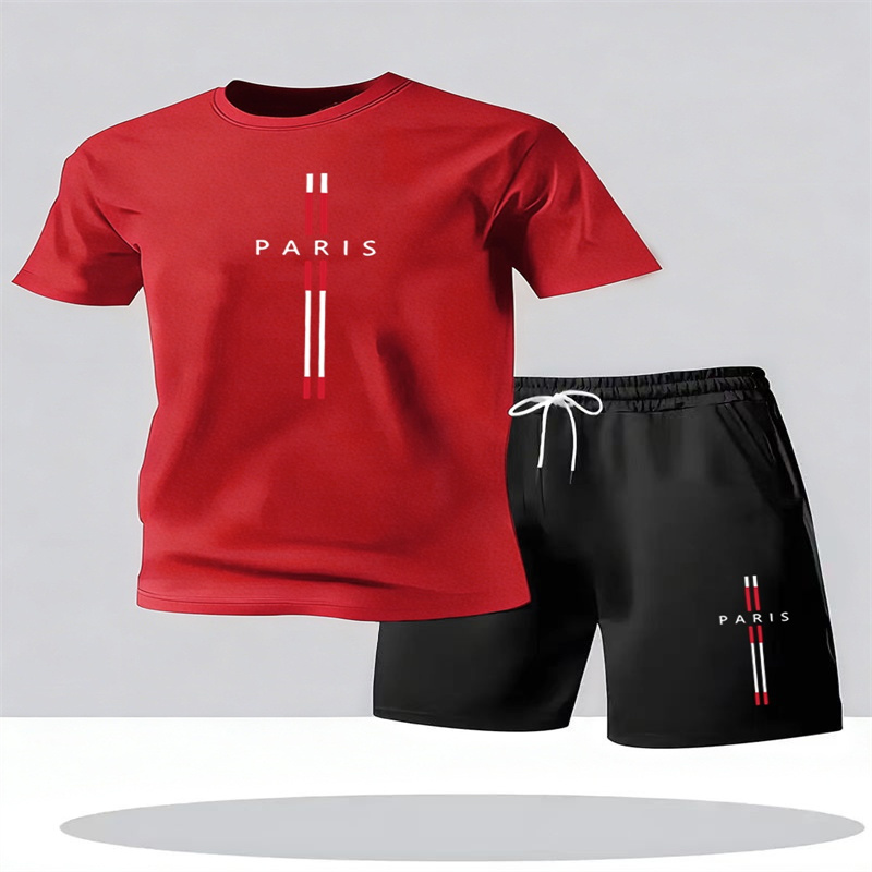 Ensemble Sportif Homme Nouvelle Collection 2026 – T-shirt Sportif et Short à Col Rond Manches Courtes – Ensemble 2 Pièces