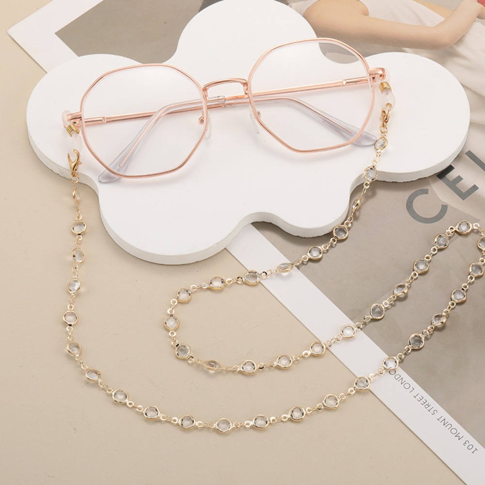 Chaîne de lunettes tendance pour femme, cordon de perles colorées avec texture premium pour éviter le glissement, la perte et l'oubli