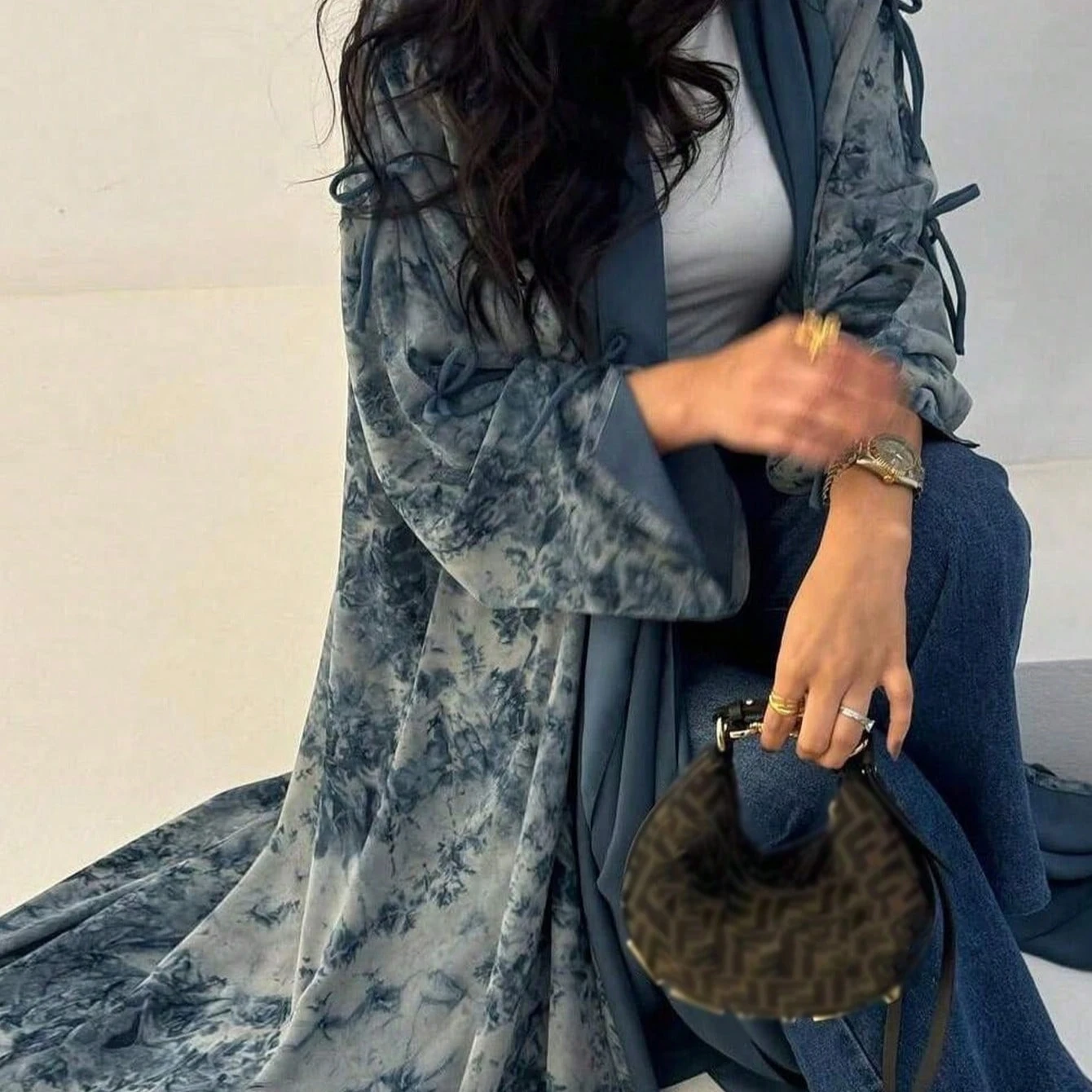 Moyen-Orient femmes cardigan ample cravate colorant Abayas décontracté caftan arabe robe Maxi à manches longues ouvert devant Jilbabs sans Hajib