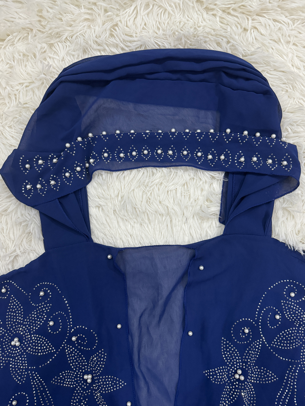 Abayas Ouverts Musulmans pour Femmes, Ensemble de Perles en Mousseline de Soie, Diamants, Dubaï, Ensembles de Vêtements de Prière Islamique, Robe Boubou Africaine à Capuche, 2024
