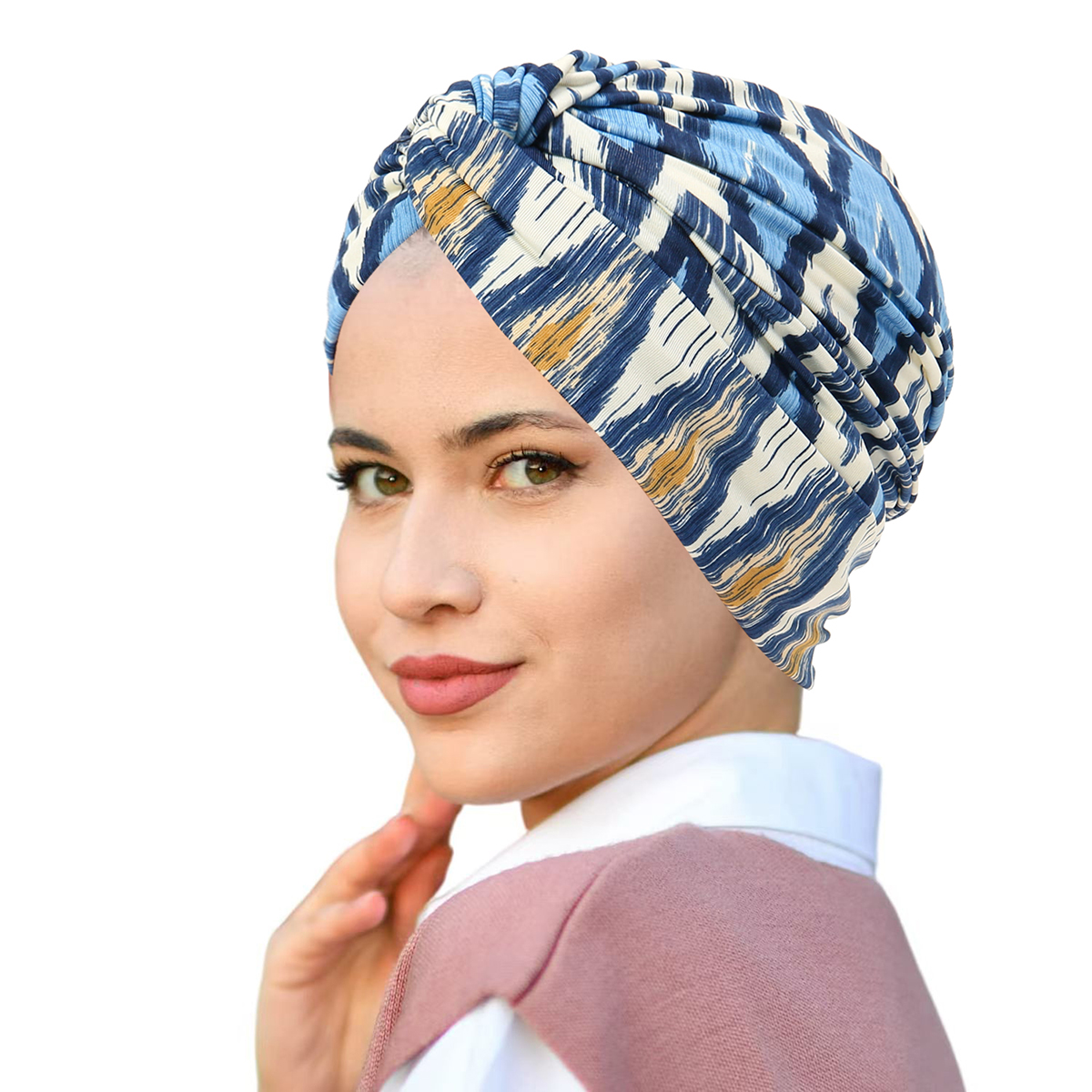 Nouveau doux élastique coloré musulman intérieur Hijabs femmes islamique musulman Hijab instantané Turban casquette pour dames rayure bohême imprimer