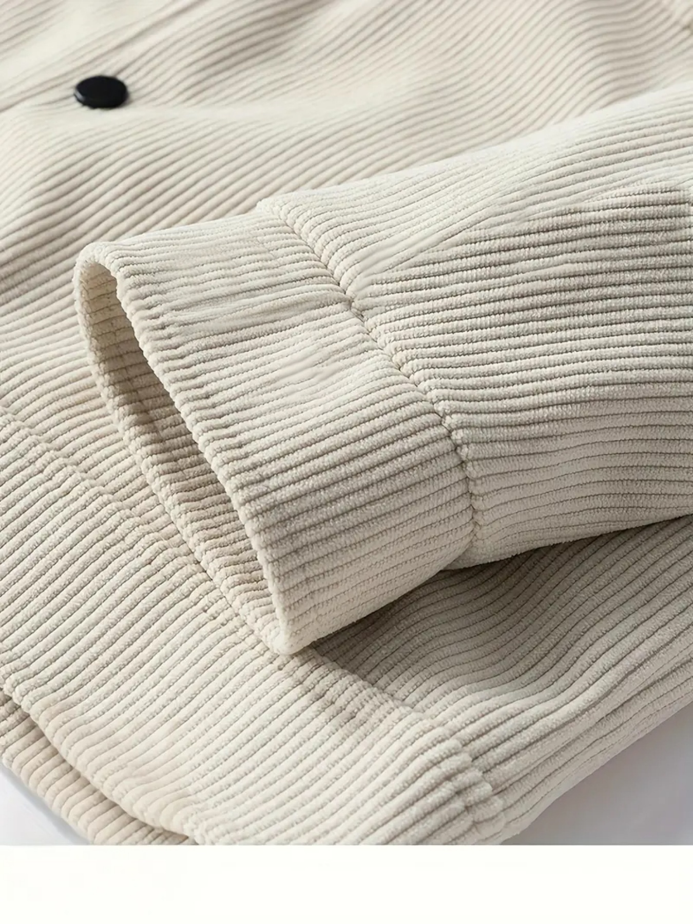 Veste en velours côtelé pour hommes, mode décontractée, couleur unie, haut polyvalent, vêtements d'extérieur pour toutes les occasions