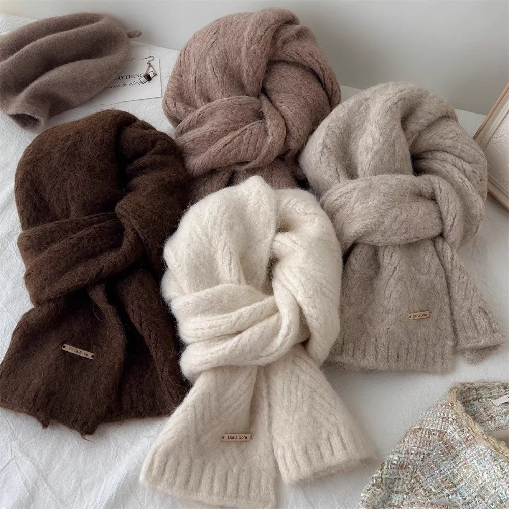 Femmes hiver chaud écharpe cou enveloppes cachemire étudiant cou plus chaud châle couleur unie filles foulards bavoir pour ski en plein air cyclisme