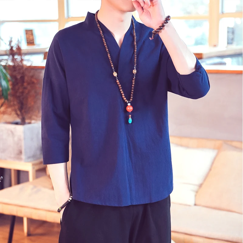 Kimono d'Été à Manches Courtes pour Homme, Vêtement en Coton et Lin Respirant, Style Japonais, Nouveauté