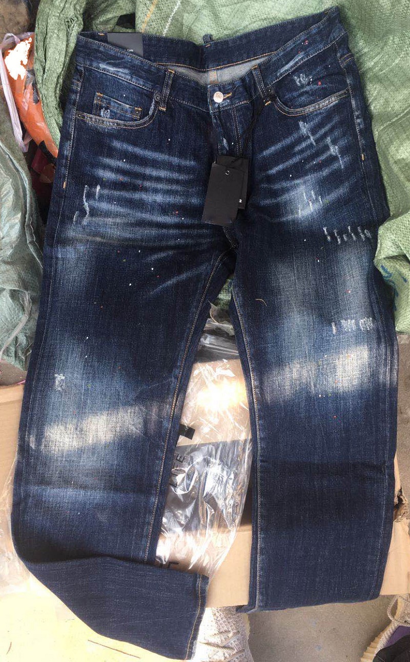 Marque de mode européenne hommes italie jean pantalon Design Cool haut jean hommes Slim jean Denim pantalon bleu trou pantalon jean pour hommes
