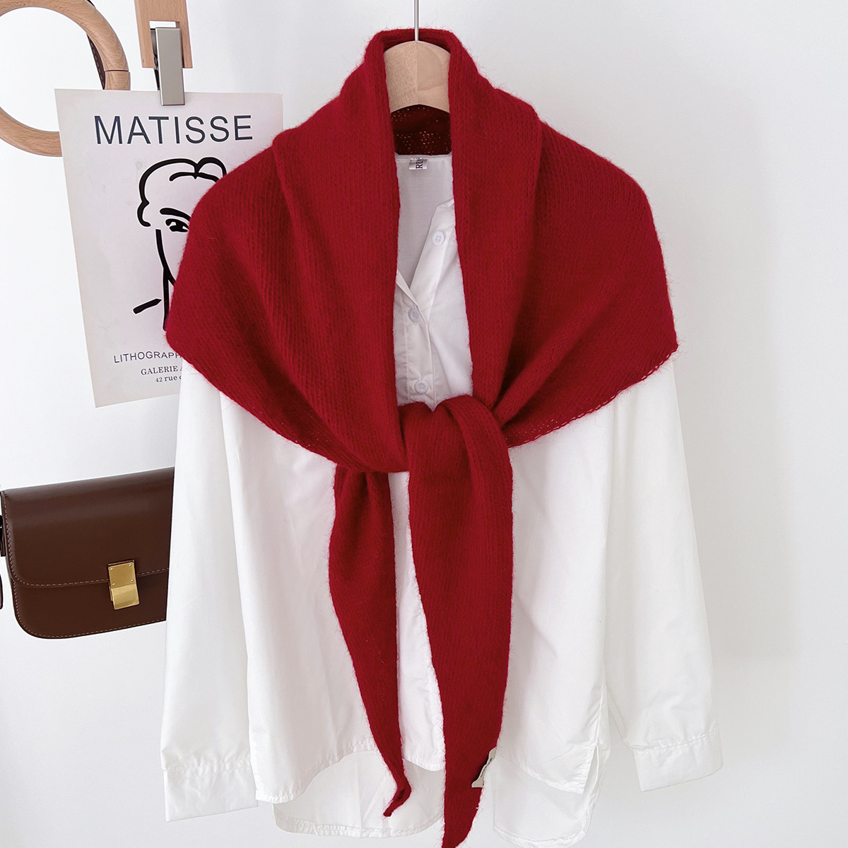 Grande taille laine Style coréen tricoté écharpe triangulaire femmes hiver chaud foulard châle vendu couleur foulard foulard Hijab