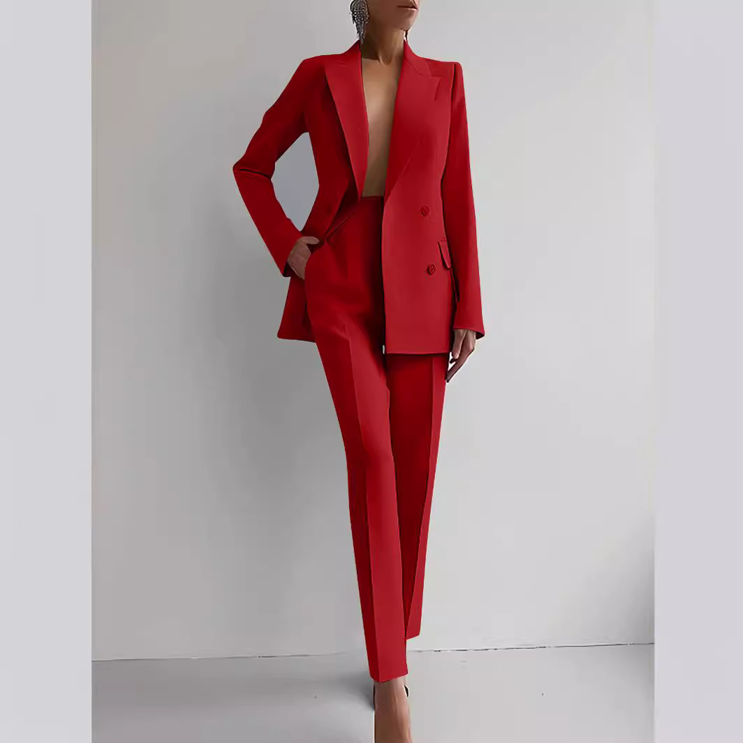 Ensemble tailleur élégant et pantalon large 2 pièces pour femme 2024 – Tenue de travail classique OL et survêtement de ville