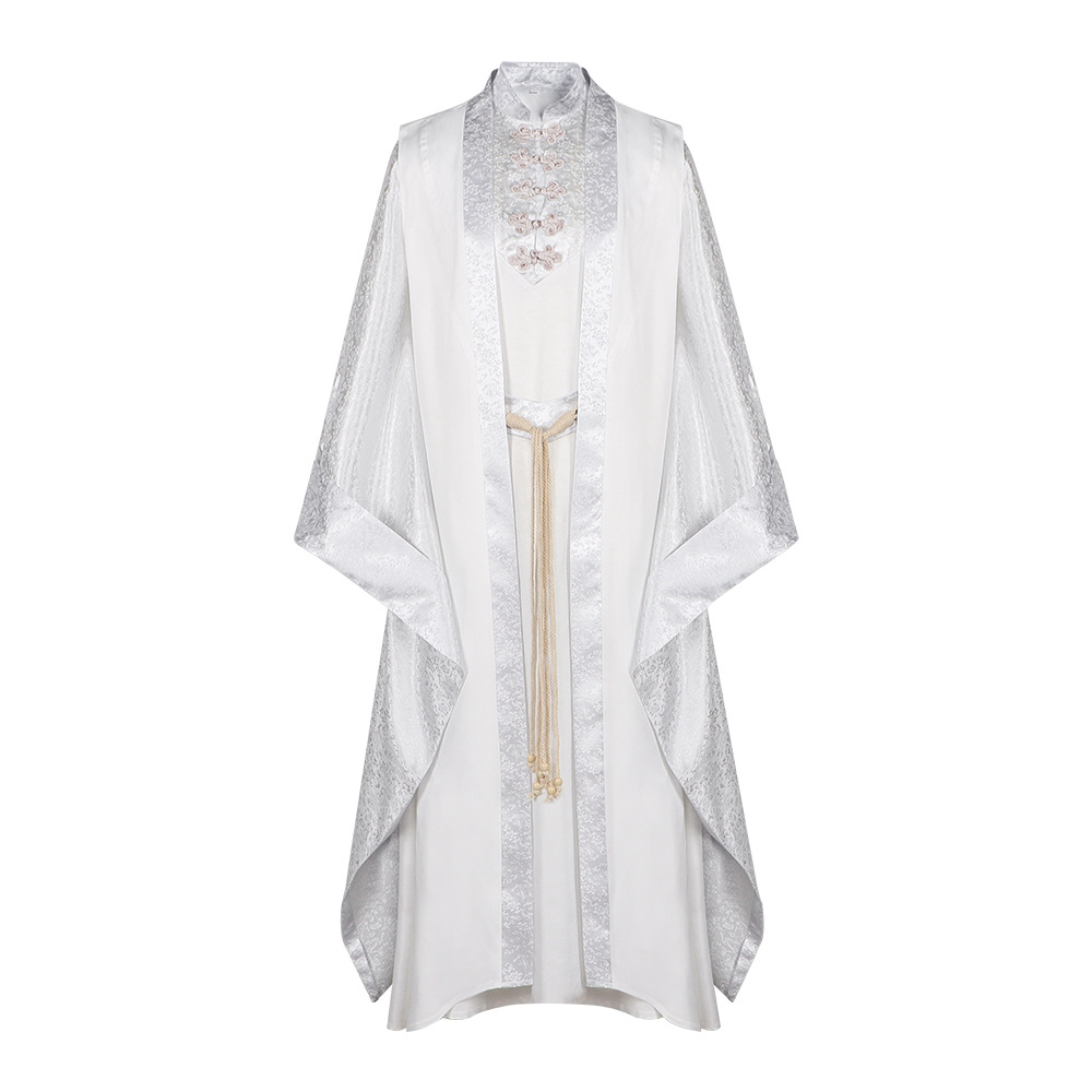 Costume de cosplay de Saruman pour homme, robe blanche, déguisement pour homme, fête d'Halloween, carnaval, tenue de Saruman