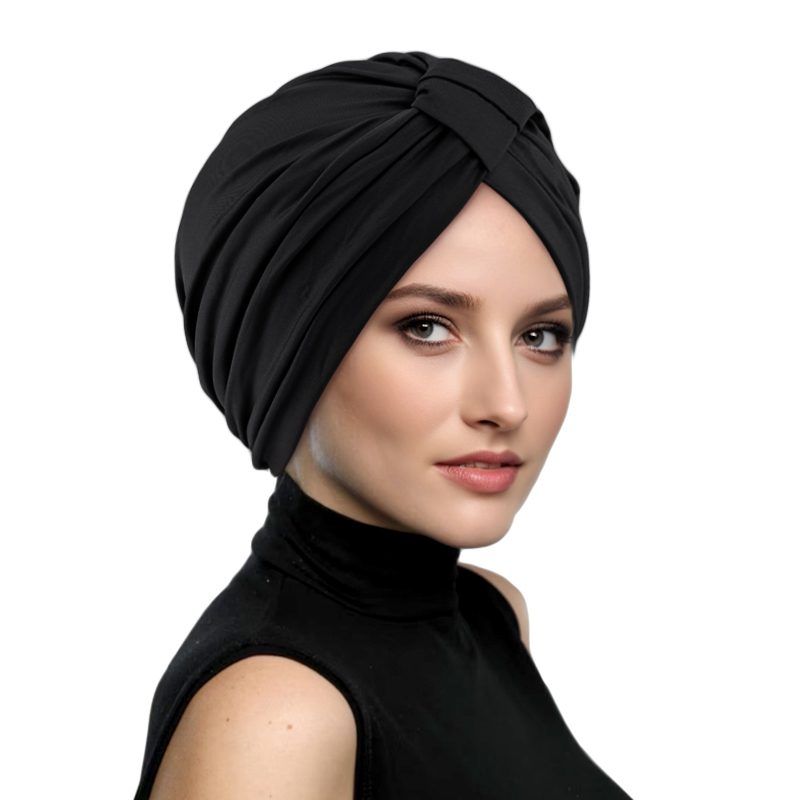 Chapeau turban musulman respirant de couleur unie pour femme, foulard carré gaufré, chapeau élastique indien