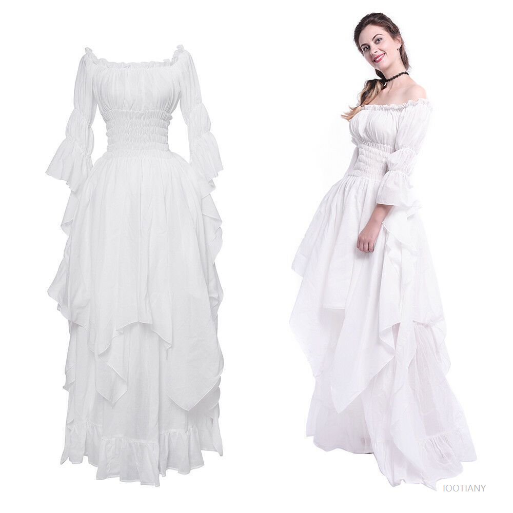 Robe médiévale victorienne multi-couches pour femmes avec corset à rubans, costume de déesse féerique, robe de dame de la cour de la Renaissance, robe de princesse