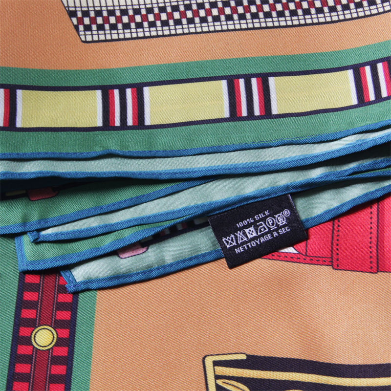 Foulard en soie femmes ceinture de selle imprimer foulards carrés tête Echarpes Foulards en soie Femme enveloppes châles de plage Bandana dame Hijabs