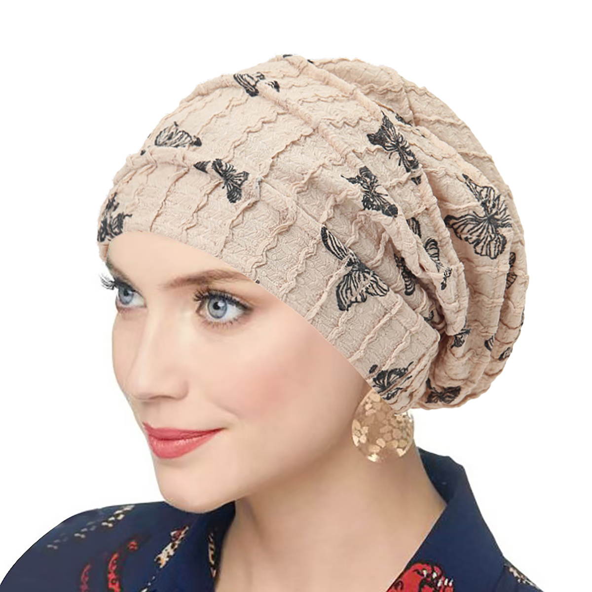 Turban imprimé papillon pour femme, chapeau indien, hijab musulman, bonnet, foulard pour perte de cheveux, bonnet chimio, couvre-chef, bandanas, turbante mujer