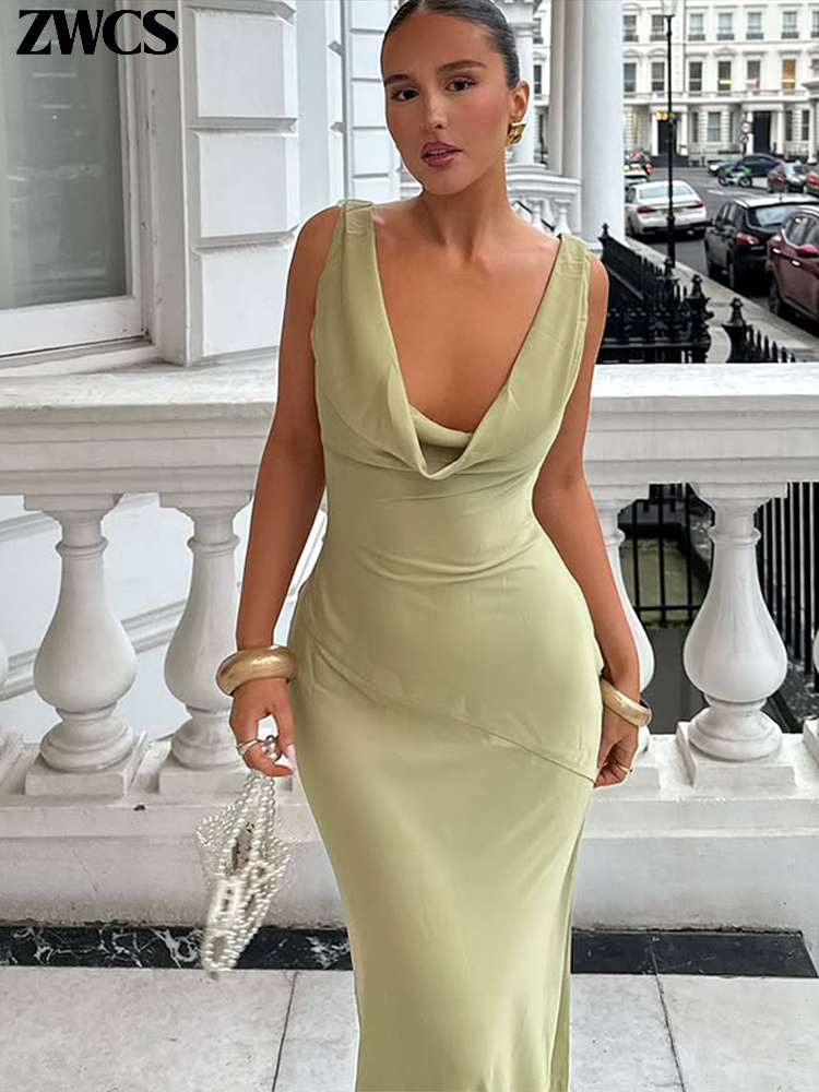 Robe de soirée élégante en satin à col bénitier, sexy, dos nu, sans manches, longue, pour femme, nouvelle collection 2026, couleur unie, Vestidos