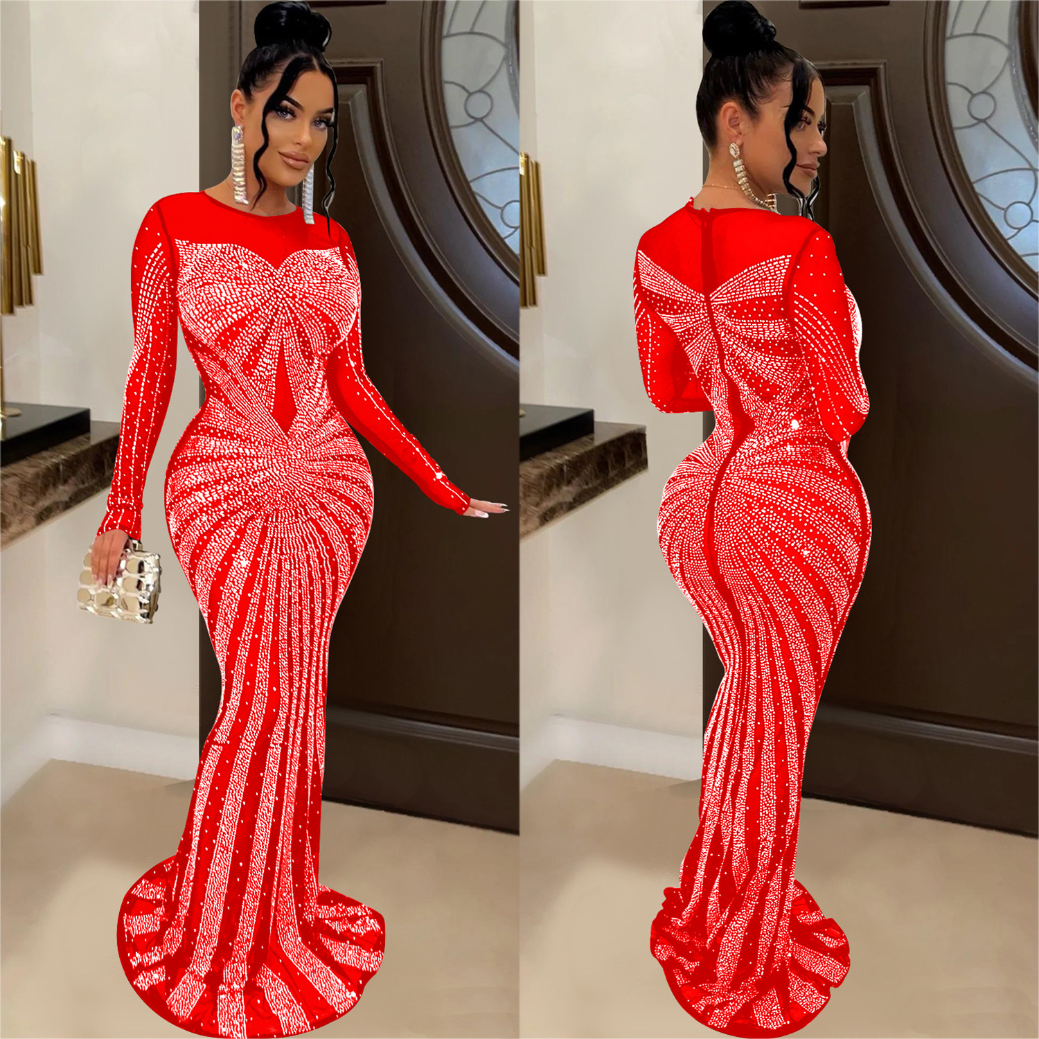 Robe africaine Maxi pour femmes, mode africaine, Sexy, robe de soirée pour femmes, Club de fête, maille, moulante, robes élégantes, 2023