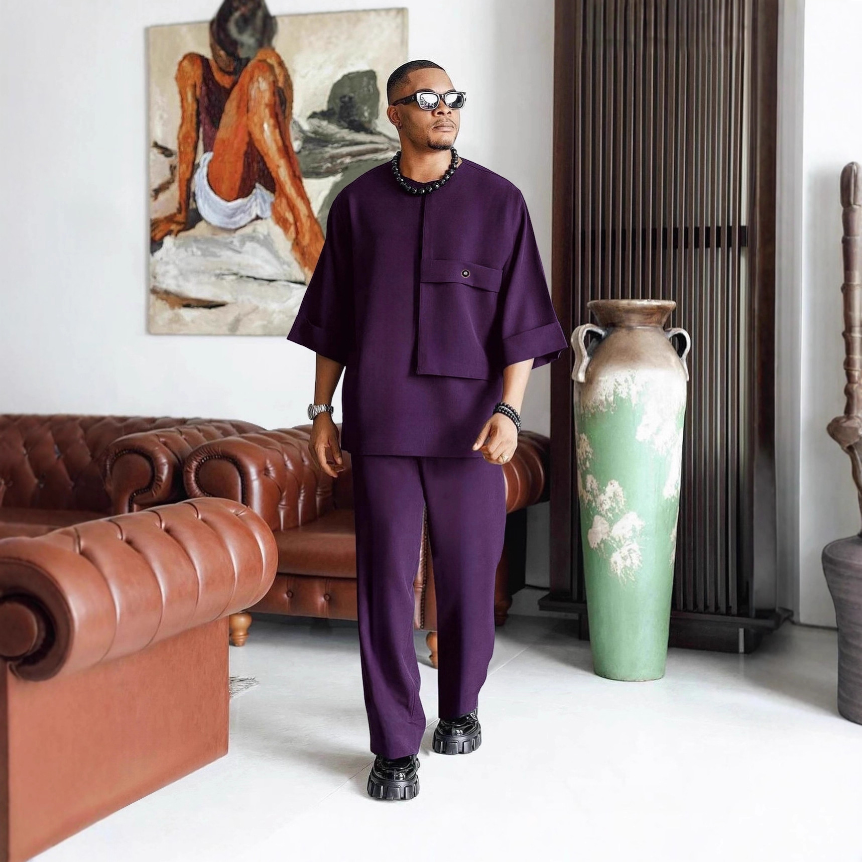 Ensemble de 2 Pièces pour Mariage et Fête, Tenues Africaines, Kaftan, Robes Dashiki, Vêtements Africains pour Hommes 2025