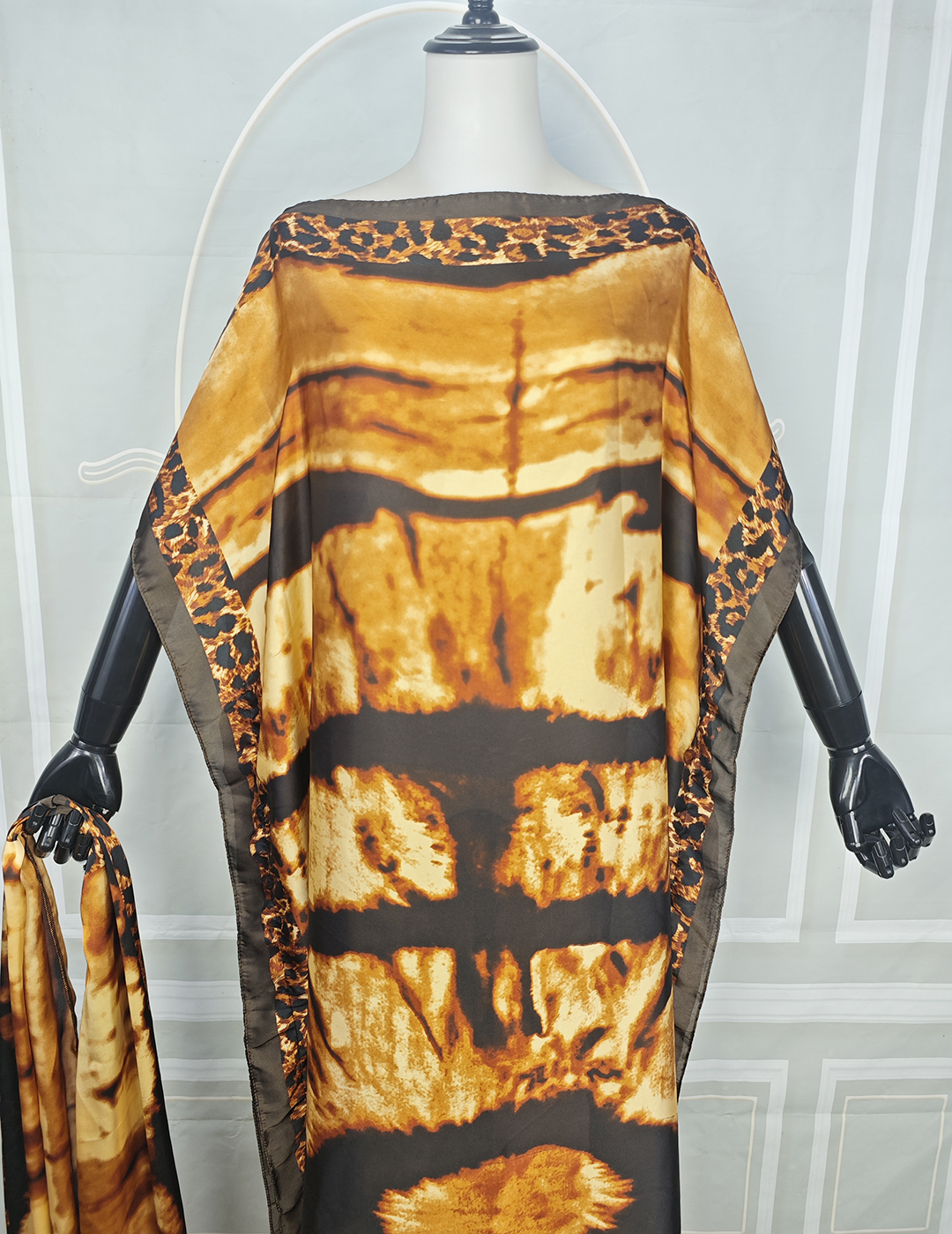 Robe longue kaftan bohème en soie grande taille pour l'été, abaya de prière traditionnelle musulmane, caftan imprimé africain pour femme pour les vacances