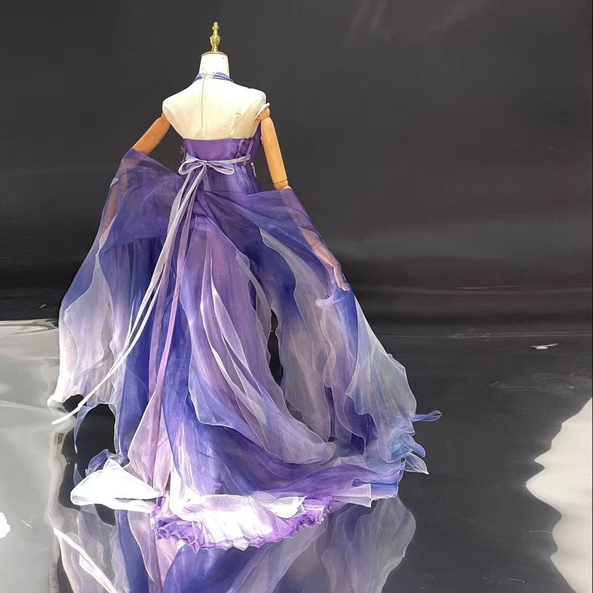 Robe Hanfu élégante de couleur violette pour femmes, robe longue traditionnelle chinoise, robe de plage d'été, accessoires de cosplay, châle Hanfu