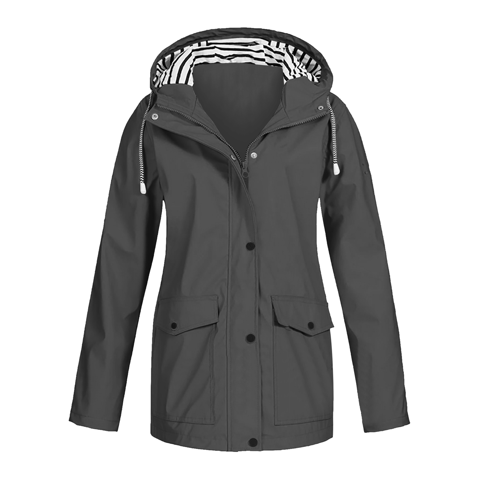 Veste de pluie pour femmes de grande taille, automne hiver, manches longues, capuche, manteaux légers, coupe-vent, softshell pour femmes