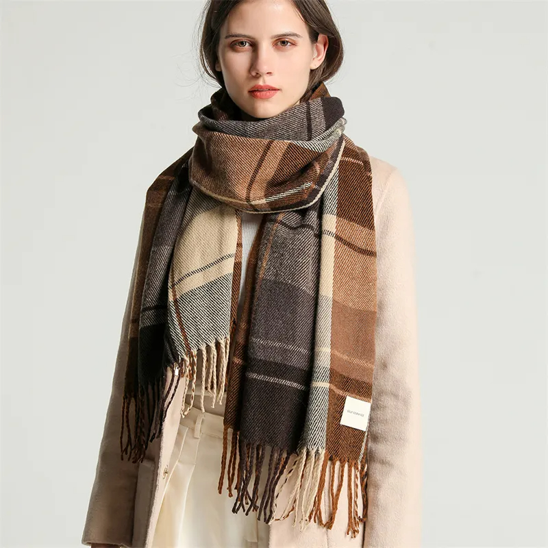 Écharpe Pashmina en Cachemire pour Femme et Homme, Châle à Pompon Rond, Couverture Foulard, Design Imprimé Chaud, Nouvelle Optique, Hiver 2023