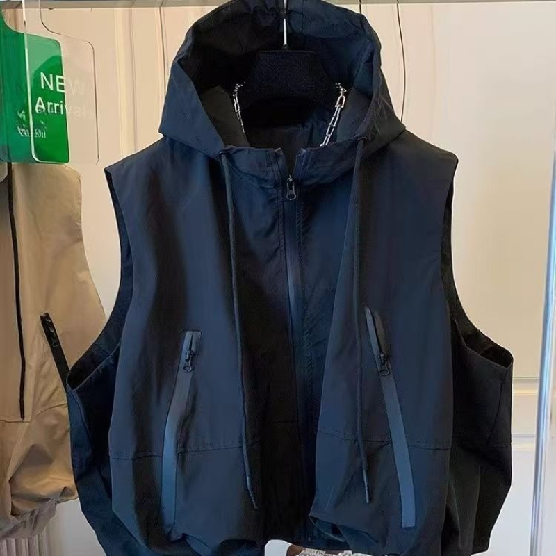 Gilet Femme Printemps-Été Nouveau Modèle Polyvalent à Capuche Sans Manches Court Style Décontracté Hauts Féminins Gilet Chaleco Mujer