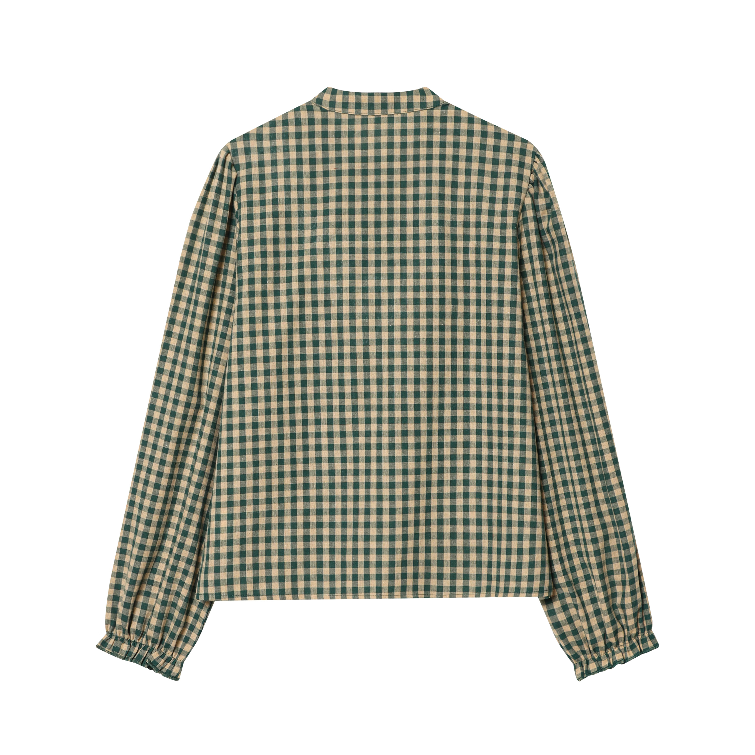 Chemises à carreaux pour femmes, nouvelle collection printemps-automne, chemisier à volants décoratifs, col rond, manches longues, chemises décontractées, chemisiers chics pour femmes