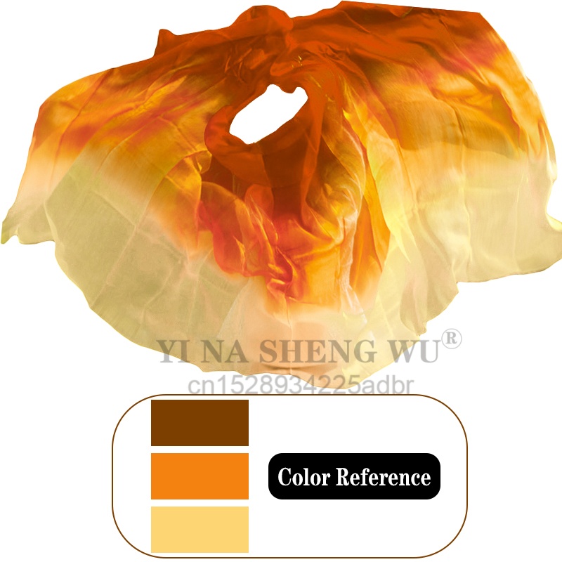 100% véritable voile de soie châle femmes écharpe accessoire de Costume danse du ventre pur voile naturel personnalisé teint éloge soie voile marron