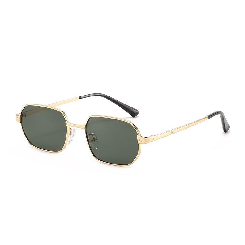 Lunettes de soleil carrées minimalistes pour hommes, monture étroite en métal UV400, style européen et américain haut de gamme, pour femmes