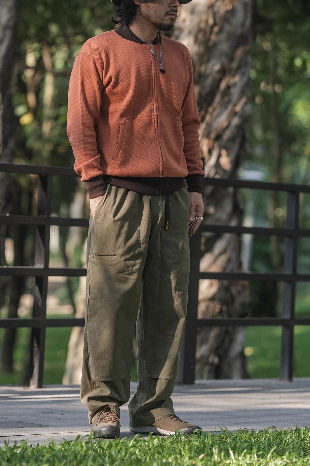 Pantalon d'escalade en toile à double genou pour homme, pantalon de randonnée cargo en plein air, non stock
