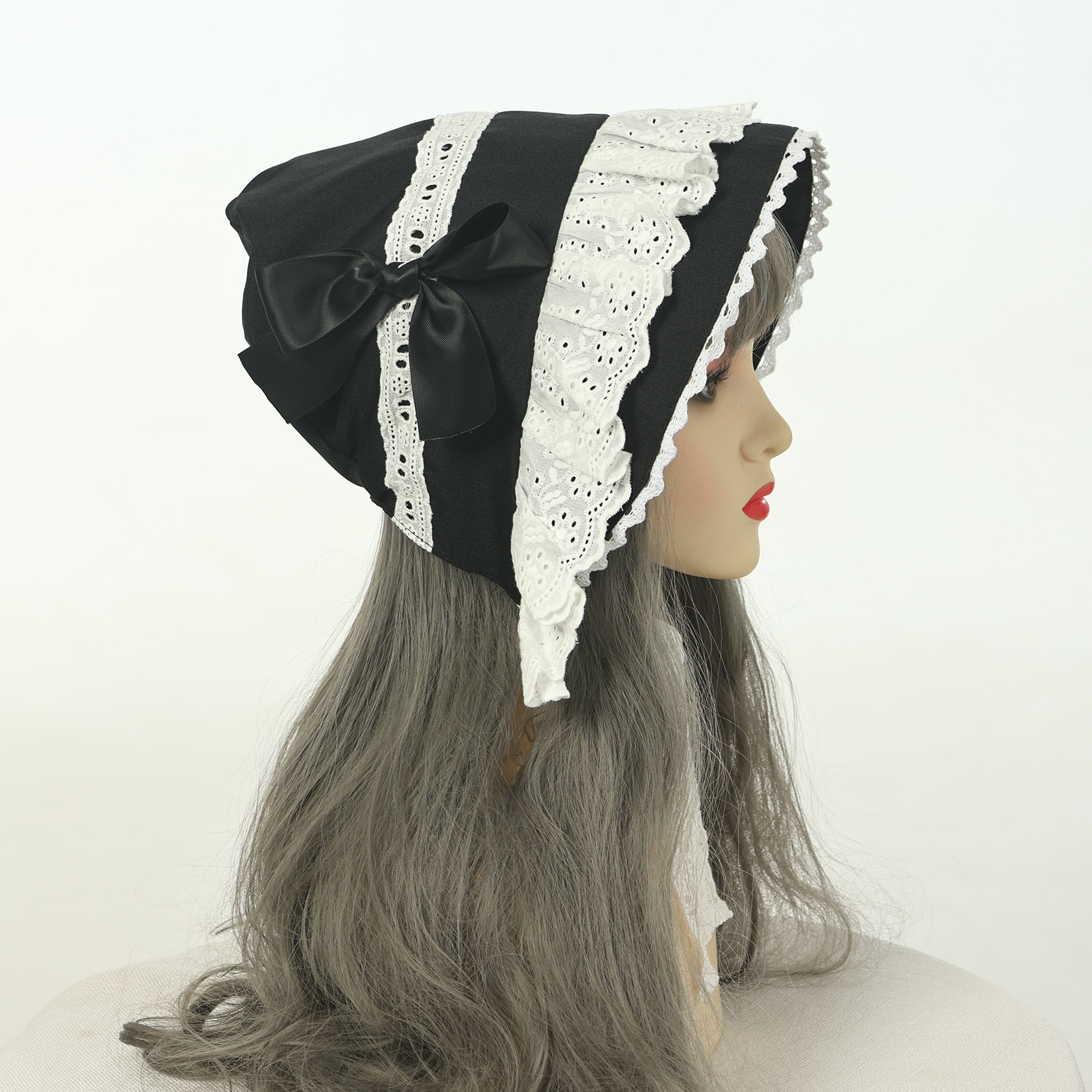 Bonnet Lolita pour femmes, chapeaux victoriens Vintage en dentelle de coton rose, accessoires de Cosplay