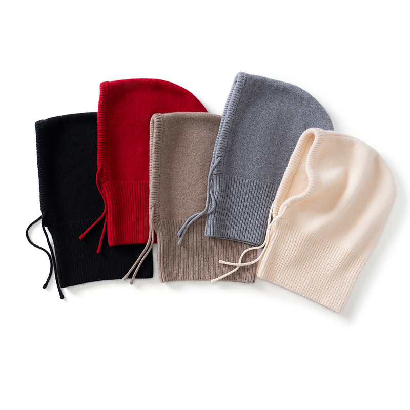 Haute qualité femmes 100% laine chapeau bavoir femmes hiver épaissi tricoté carré écharpe Version chapeau col doux chaud à capuche écharpe