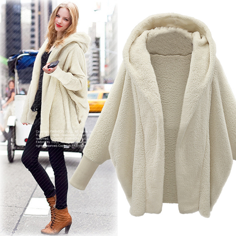 Veste cardigan monochrome à capuche Smile pour femme, manteau chaud pour femme, peluche décontractée, manches longues, mode automne et hiver, Y-2024