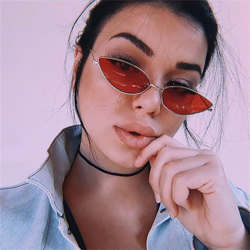 Lunettes de soleil triangulaires en métal argenté effet miroir pour femme, style vintage, petites lunettes œil-de-chat féminines, lunettes hippie