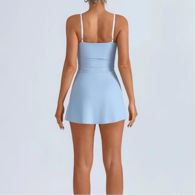 Robe de golf et de tennis avec coussinets, ensemble de sport, yoga pour femmes, vêtements d'entraînement, pickleball, badminton, jupes-shorts, tenue de sport