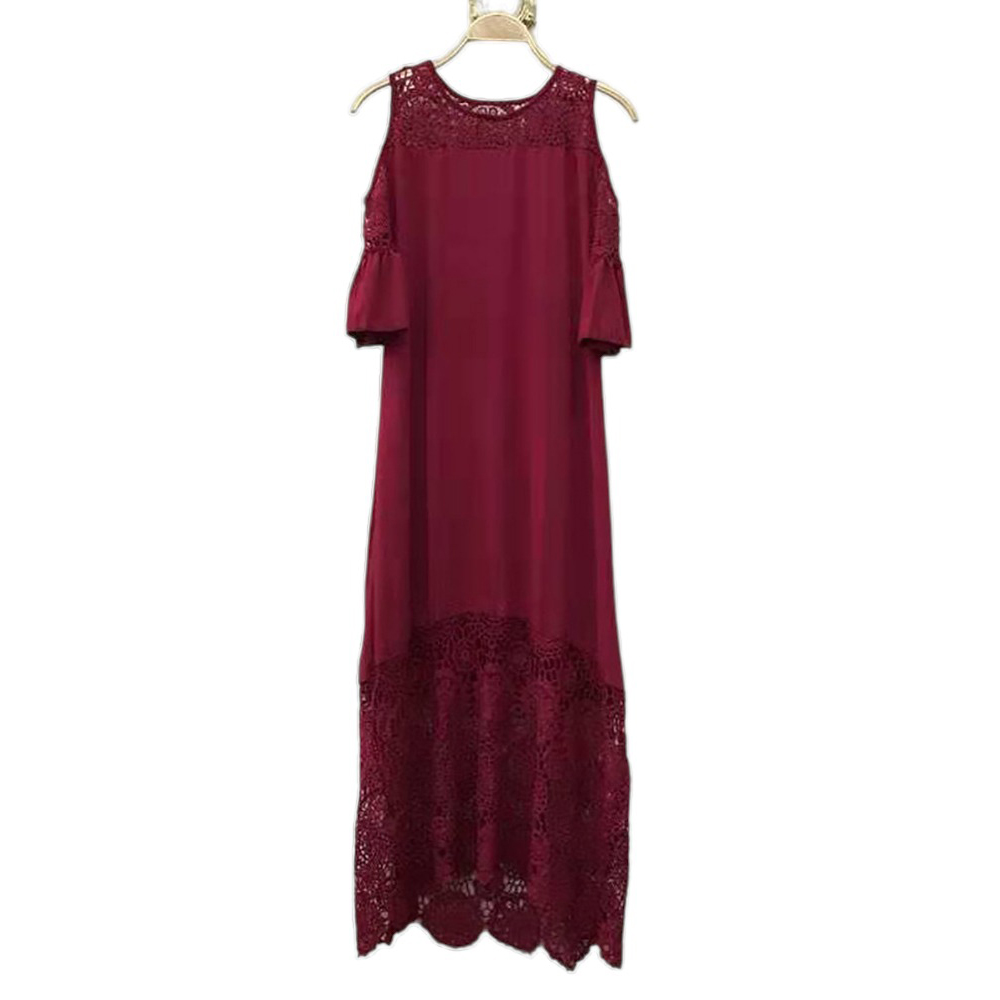 Robe de Soirée en Dentelle à Manches Courtes et Col Rond pour Femme, Tenue Élégante d'Invités de Mariage, Grande Taille, Été