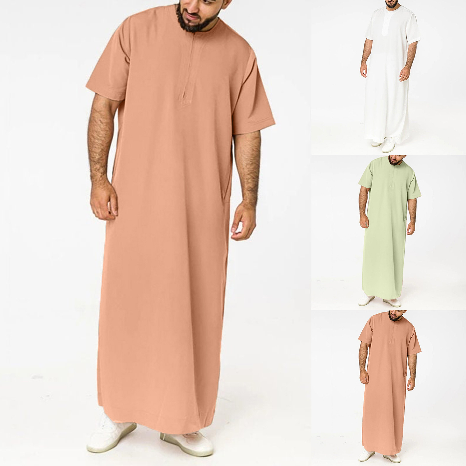 Nouvelle robe musulmane pour hommes 2026, Moyen-Orient, Arabie, Dubaï, Malaisie, fermeture éclair