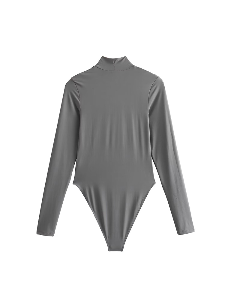 Combinaison à col roulé pour femme, haut à manches longues, costume de batterie décontracté, collants, vêtements extensibles confortables, mode