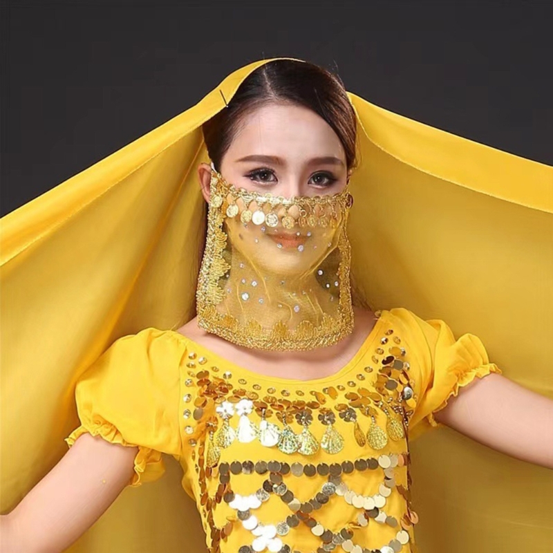Femmes danse ventre face voile écharpe costume d'Halloween Cosplay Veil pour danse