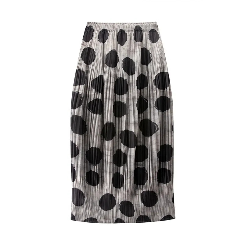 Jupes pour femmes jupe Miyake conception minoritaire sens jupe plissée femme taille haute impression jupe de hanche ample jupe plissée